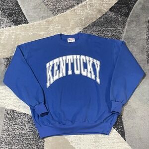 Vintage Kentucky Wildcats Sweatshirt Men Large‎ Blue Dodger Pullover USA College